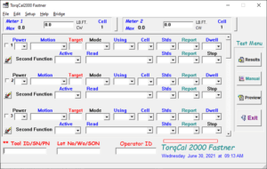 torqcal 2000 calibration software fastener screen